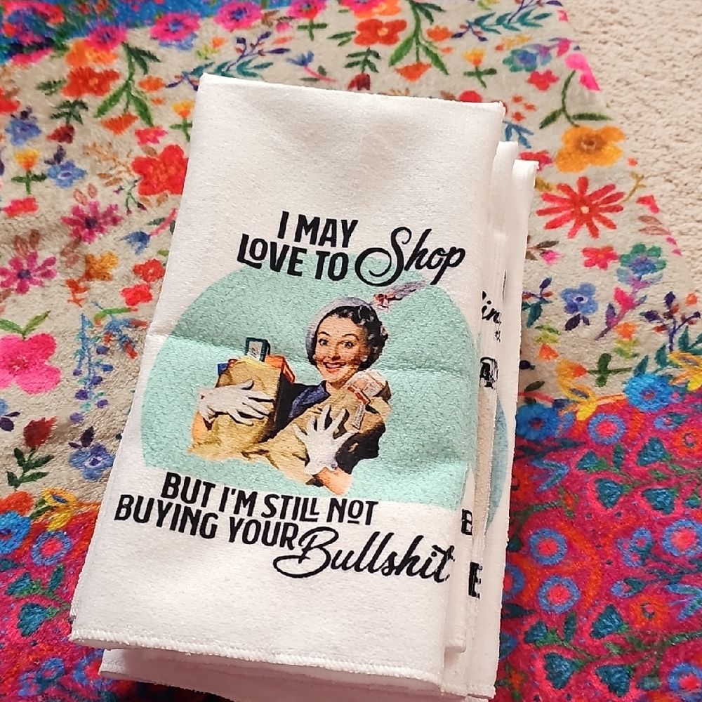 Humorous White Tea Towel